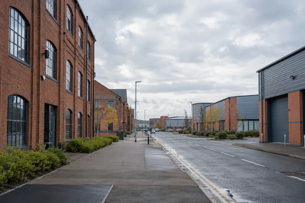 Illustrative East Midlands commercial buildings with brick facades
